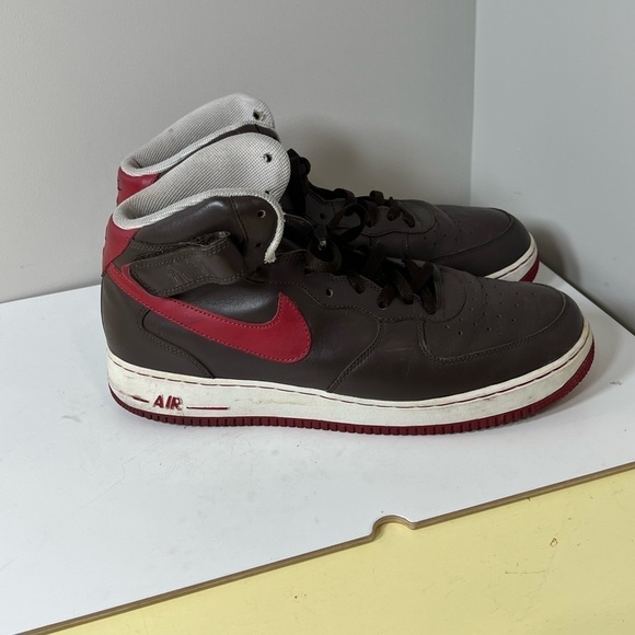 Nike Air Force 1 High Top Brown Suede Basketball Sneakers  Nike Air Force One ‘07 Players Size 11 High Top Basketball Shoes Brown